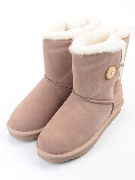 04-PAYH02-02Z BEIGE Угги женские (натуральная замша, 100% шерсть, натуральный мех)