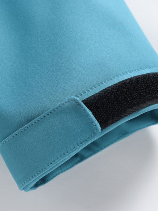 Парка женская софтшелл виндстоппер удлинённая с капюшоном бирюзового цвета 9614_1Br