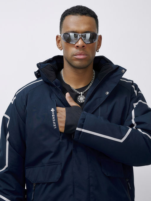 Горнолыжный костюм мужской зимний темно-синего цвета 390TS - Leifensh фото 17