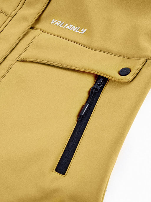 Ветровка спортивная женская с капюшоном softshell горчичного цвета 9566G - Mtforce фото 6