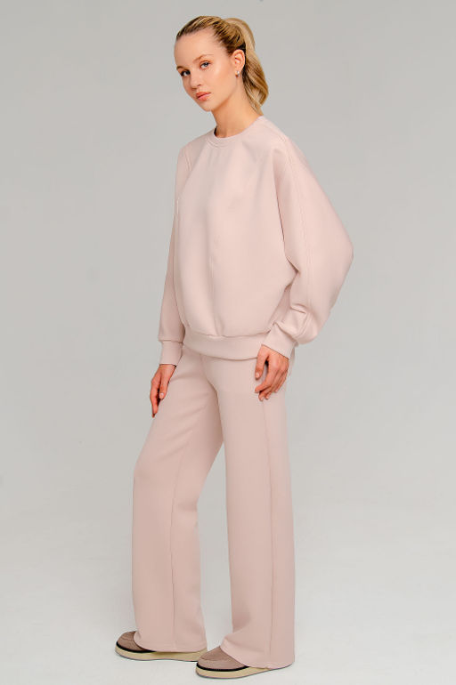 Арт. 2802 Костюм с брюками женский 44-52(5 шт) Цвет:пудра