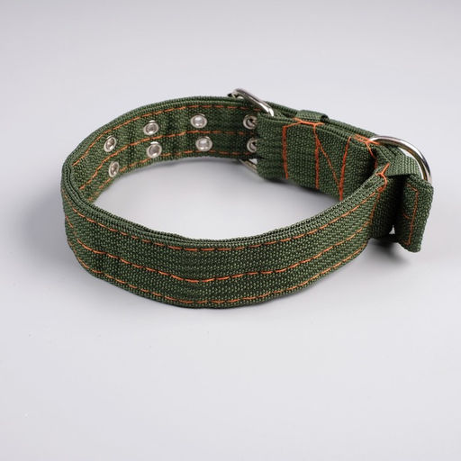 Ошейник четырехслойный, 64 х 4 см, ОШ 50-58 см, полиэстер, зелёный - Пижон фото 2