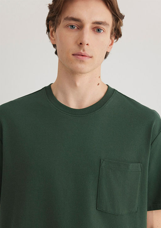 Cep Detayl? Yesil Basic Tisort - Mavi фото 5