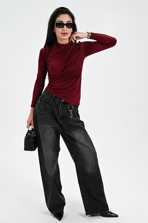 Лонгслив с драпировкой