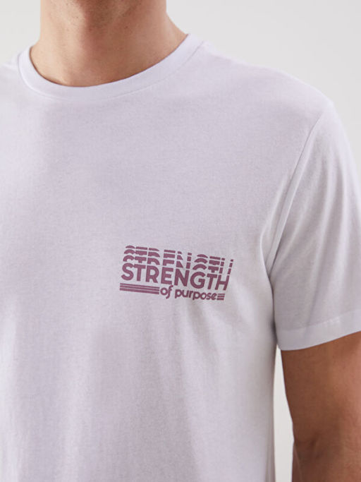 Bisiklet Yaka K?sa Kollu Bask?l? Penye Erkek Ti??rt