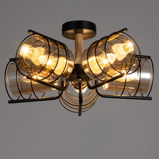 Светильник потолочный BayerLux «Моана», люстра 5хЕ27, 40 Вт, чёрный 43×14×21 см