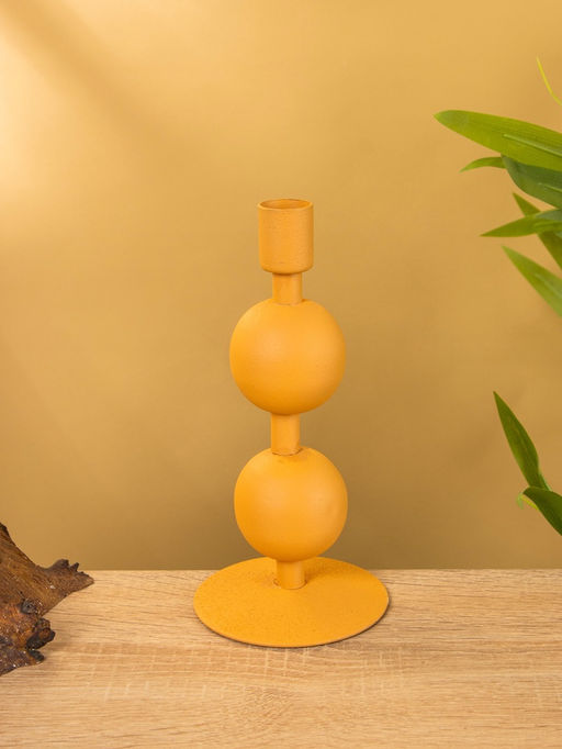 Подсвечник на 1 свечу «Песок», с 2 сферами, 8.5×8.5×18± 1 см