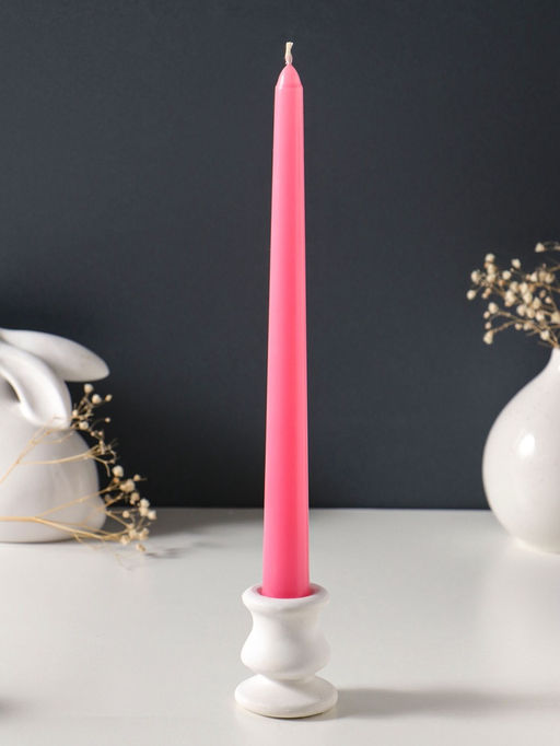 Цена за 2 шт. Свеча античная 25 см (набор 2 шт) 58 гр, 7 ч, цв. розовый