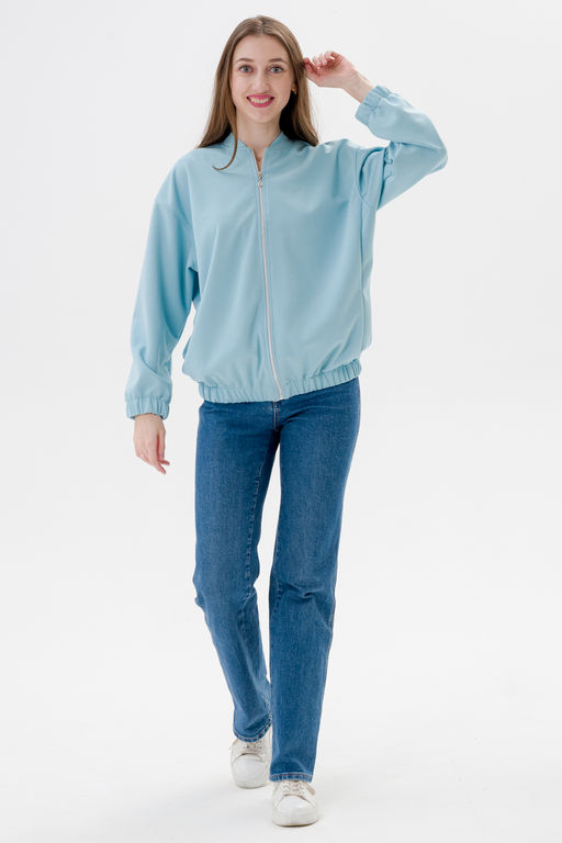 Бомбер из коттон фита аквамарин - Амадэль фото 14