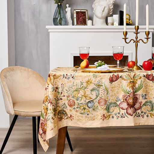 Скатерть «Этель» Floral pattern, размер 147×112 +/-2 см с ГМВО, 100% хлопок, саржа 190 г/м²