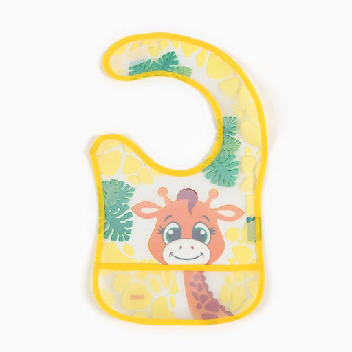 Нагрудник для кормления M&B «Жирафик Лило» непромокаемый на липучке, с карманом