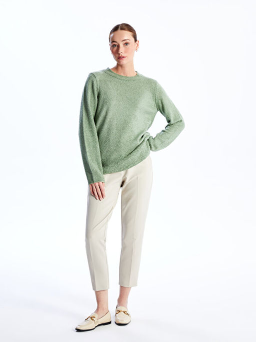 Bisiklet Yaka D?z Uzun Kollu Kad?n Triko Kazak - Waikiki фото 3