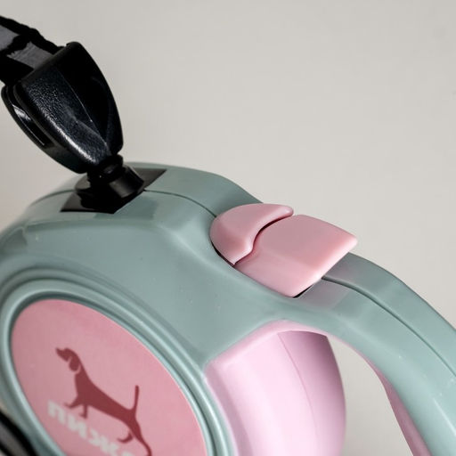 Рулетка Пижон с прорезиненной ручкой, 3 м, до 15 кг, трос, серо-розовая  фото 2