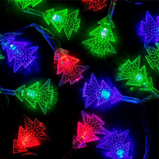 Гирлянда Нить 5 м с насадками Ёлка в крапинку, IP20, прозрачная нить, 20 LED, свечение мульти (RG/RB), мигание, 220 В - Luazon lighting фото 2