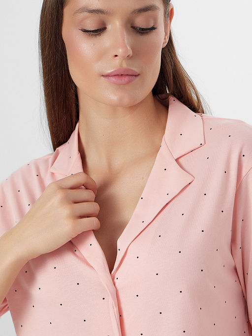 Комплект женский домашний розовый в горошек - Mark formelle фото 4