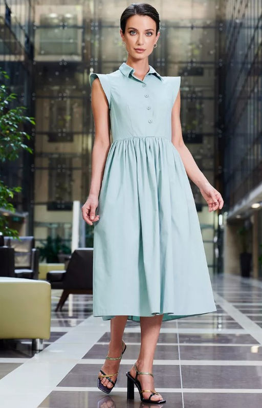 Платье хлопок OD-796-1 св.зеленое OD-796-1