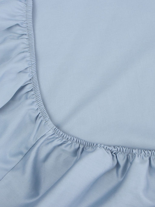 Простыня на резинке 220ТС Этель 180*200+30 см, цв.голубой, сатин, 100% хлопок  фото 12
