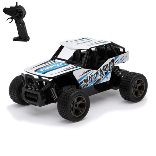 Джип радиоуправляемый Сафари, металлический корпус, работает от аккумулятора цвет синий