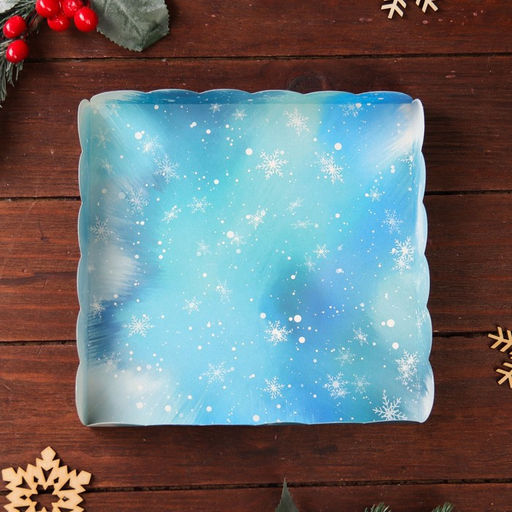 Цена за 5 шт. Коробка для печенья «Зимний лес», 18×18×3 см, Новый год