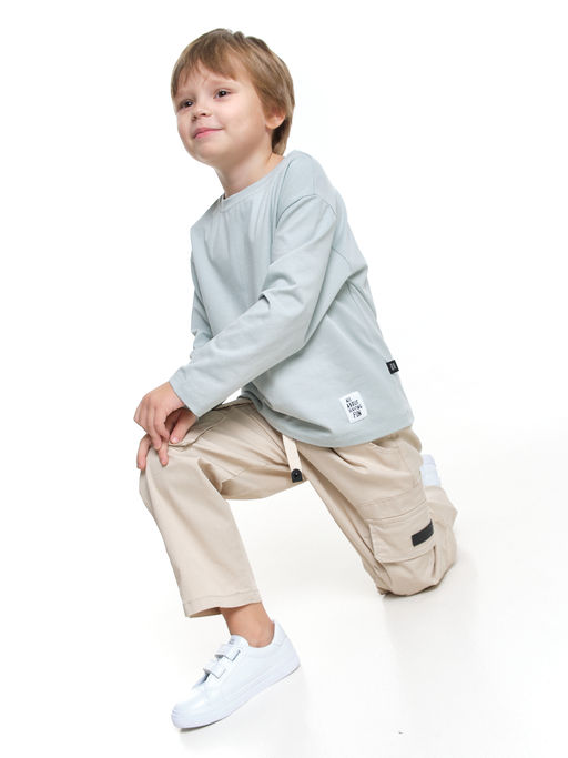 Базовый лонгслив для мальчика 22-6007 белый - Mini maxi фото 9
