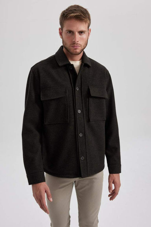 Куртка-рубашка с длинными рукавами и воротником-поло Relax Fit - Defacto фото 7