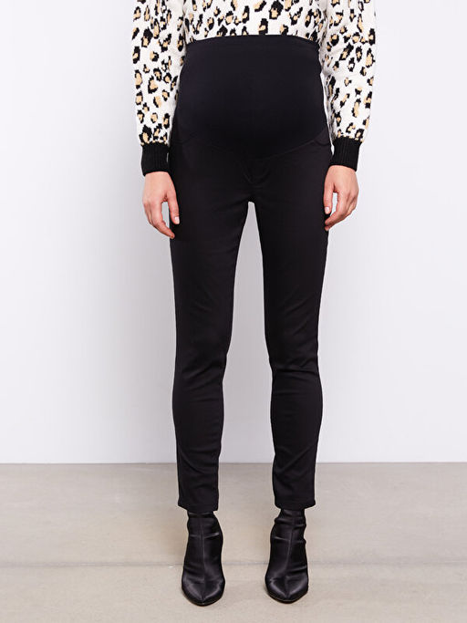 Kar?n Panelli D?z Gabardin Hamile Pantolon