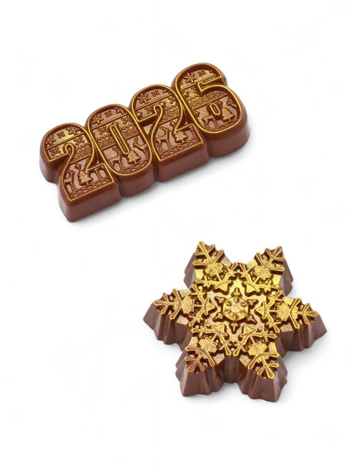 Шоколадная фигурка Снежинка 2026, бельгийский шоколад, 160 г - Simaland фото 5