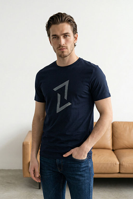 Siyah-Gri 2li Paket Regular/Normal Kal_p Bask_l_ %100 Pamuk T-Shirt TMNSS26TS00043 - Trendyolmilla фото 2