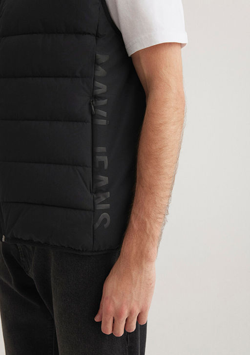 Mavi Jeans Detayl? Kapusonlu Siyah Sisme Yelek  фото 6