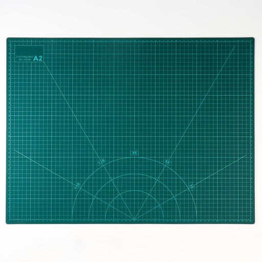 Мат для резки, трёхслойный, двусторонний, 60×45 см, А2, зелёный