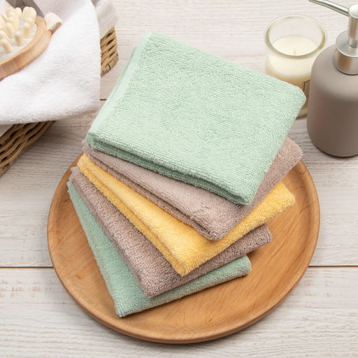 Набор махровых полотенец Этель Summer time 30х30 см -5шт, 100% хлопок 340 гр/м2  фото 2