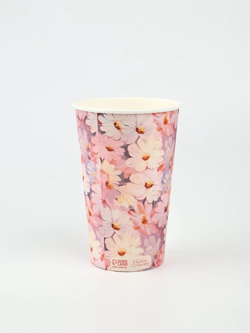 Цена за 10 шт. Стакан для цветов влагостойкий Цветы, 400 мл