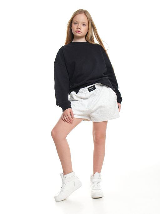 Шорты для девочки подростковые 22-7630 св.серый меланж - Mini maxi фото 12