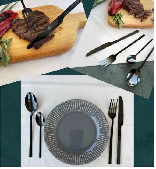 Набор черных глянцевых вилок 6 штук