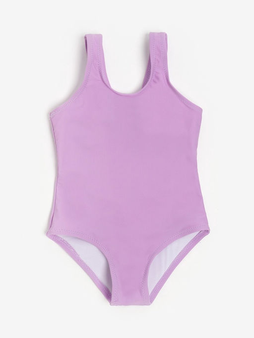 Купальник для девочки слитный MINAKU: Swim Collection, сиреневый, рост 134-140 см