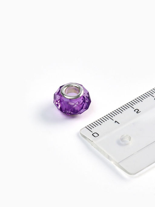 Цена за 5 шт. Шарм бусина «Хрусталик», для творчества, фиолетовый