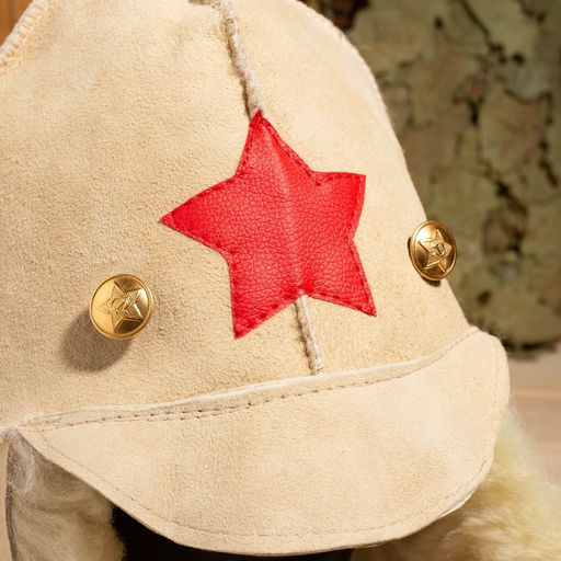 Шапка для бани из овчины Будёновка скорняжный шов, бежевый - Simaland фото 2