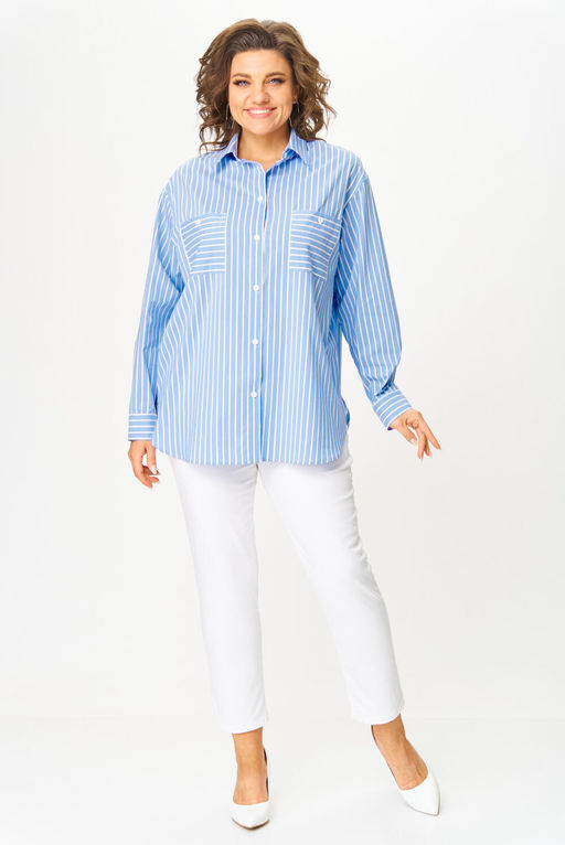 Рубашка Svetlana Style 2117 голубой полоска - Таиер фото 2