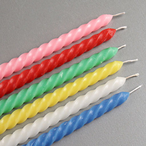 Свеча стержень 12 штук 20 см витая / GL-12 /уп 72/разноцветные - ГалеонТрейд фото 3