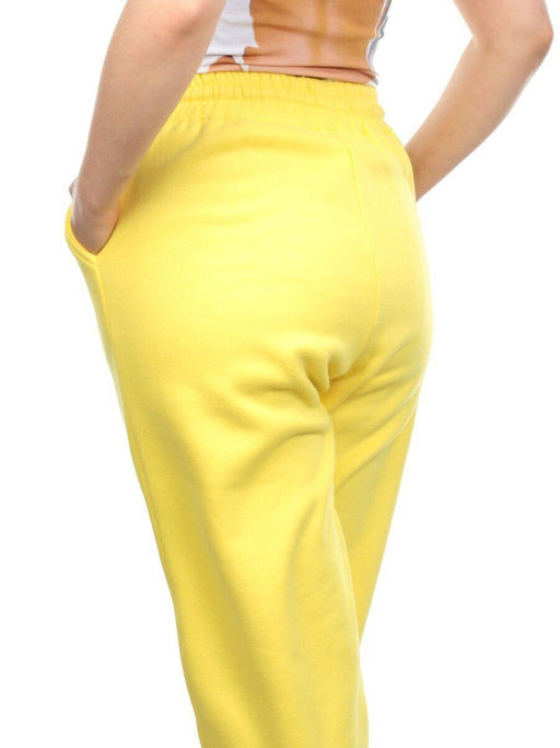 M053 YELLOW Брюки спортивные женские на флисе (100% хлопок) 7986 - Fashion фото 4