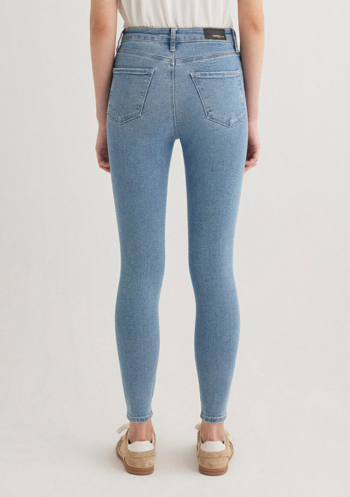 Serenay Gold Shape Puslu ?ndigo Mavisi Jean Pantolon  фото 5