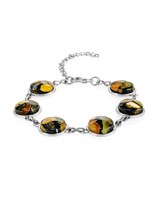 Изящный браслет из круглых звеньев Далматин чёрный