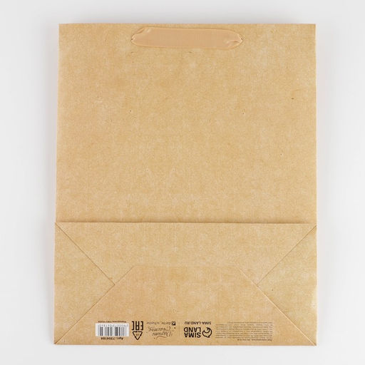 Пакет подарочный ламинированный, упаковка, «Крафтовый», M 25.5 х 30 х 9 см