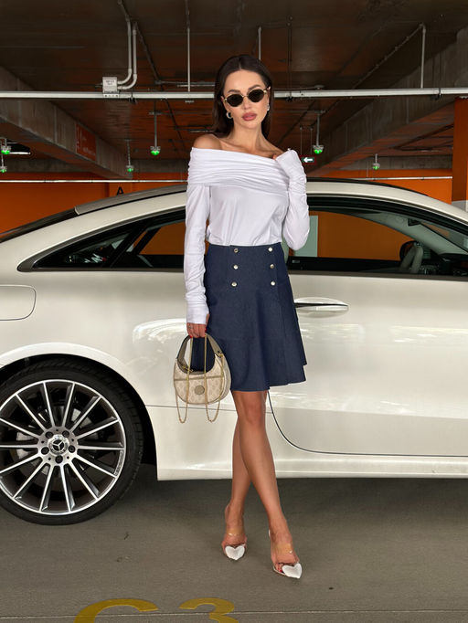 Юбка AURA 5069-176 темно-синий деним  фото 4