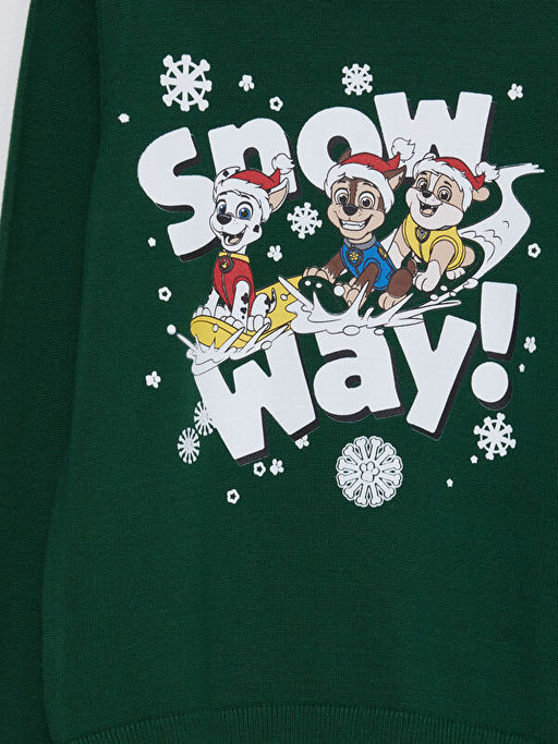 Bisiklet Yaka Paw Patrol Bask?l? Y?lba?? Temal? Uzun Kollu Erkek ?ocuk Triko Kazak - Waikiki фото 2