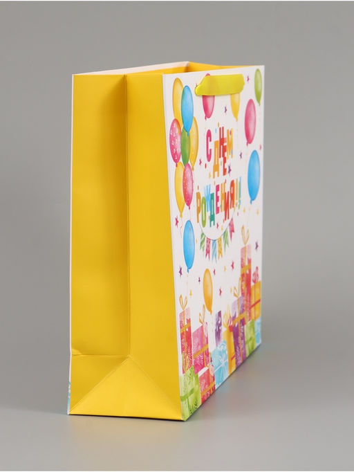 Цена за 2 шт. Пакет подарочный «С Днём рождения. Подарки», 30×25.5×9 см