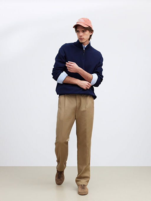 Dik Yaka Erkek Triko Kazak