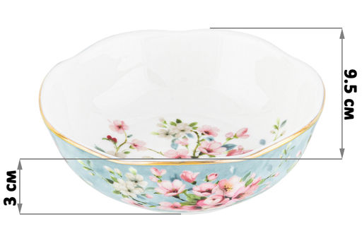 Розетка д/варенья 2 пр. 9,5*9,5*3 см 120 мл Яблоневый цвет на голубом NEW BONE CHINA - Elan gallery фото 13