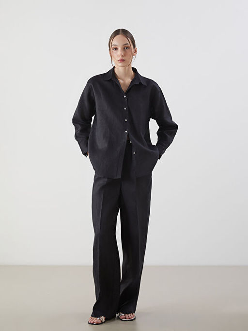 Oversize %100 Keten Kad?n G?mlek