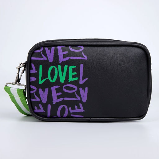 Сумка детская Love, иск. кожа, на ремешке, черная, 18х11х6 см - NAZAMOK KIDS фото 3